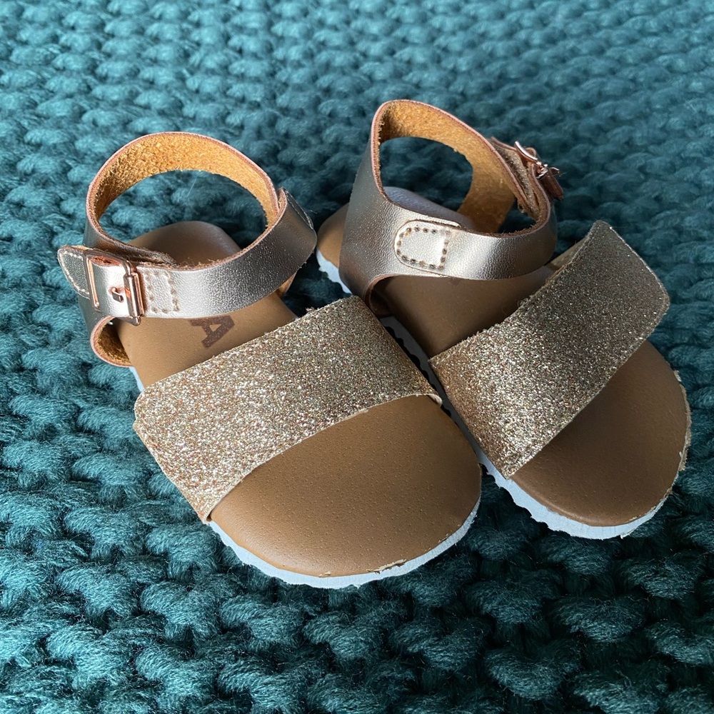 Rose gold baby sandals